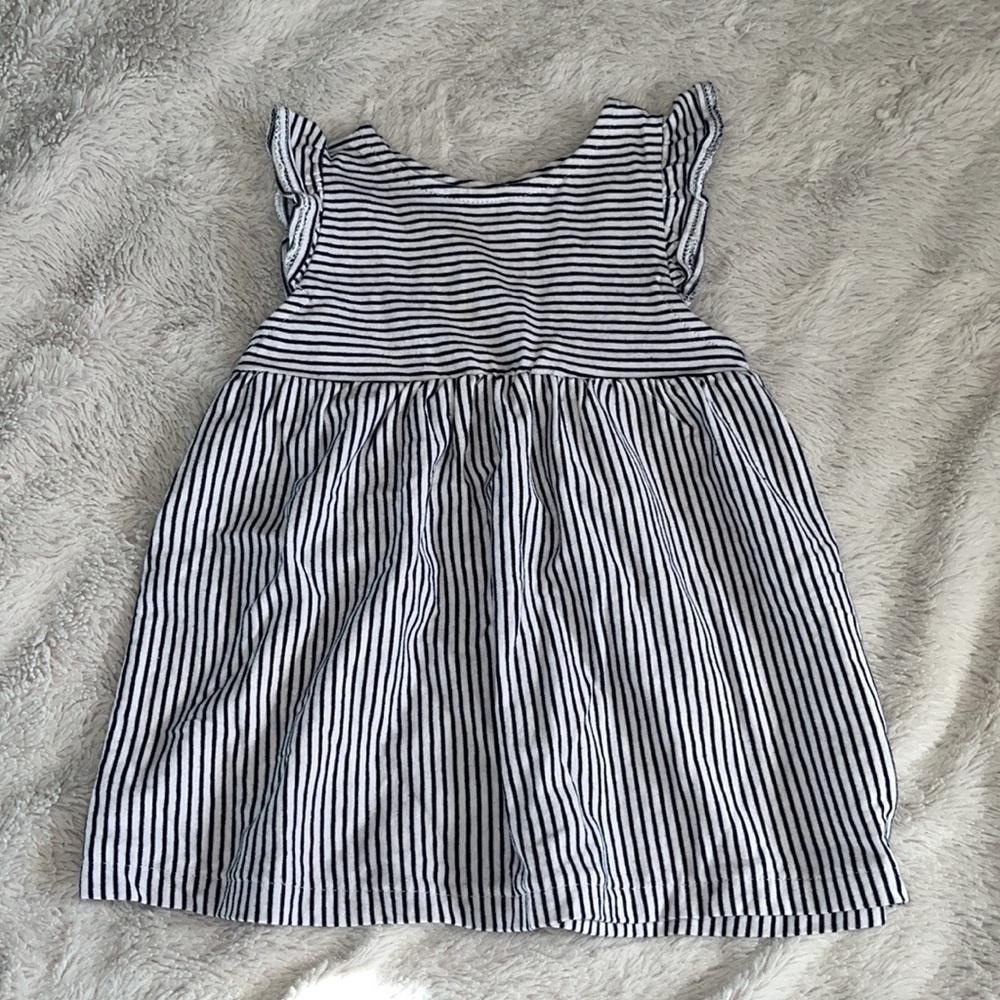 joe fresh 3-6 months navy and white striped dress baby girl clothing
